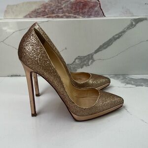 SOLD   100% AUTHENTIC !!!!  Christian Louboutin  Glitter Gold Pigalle So Kate